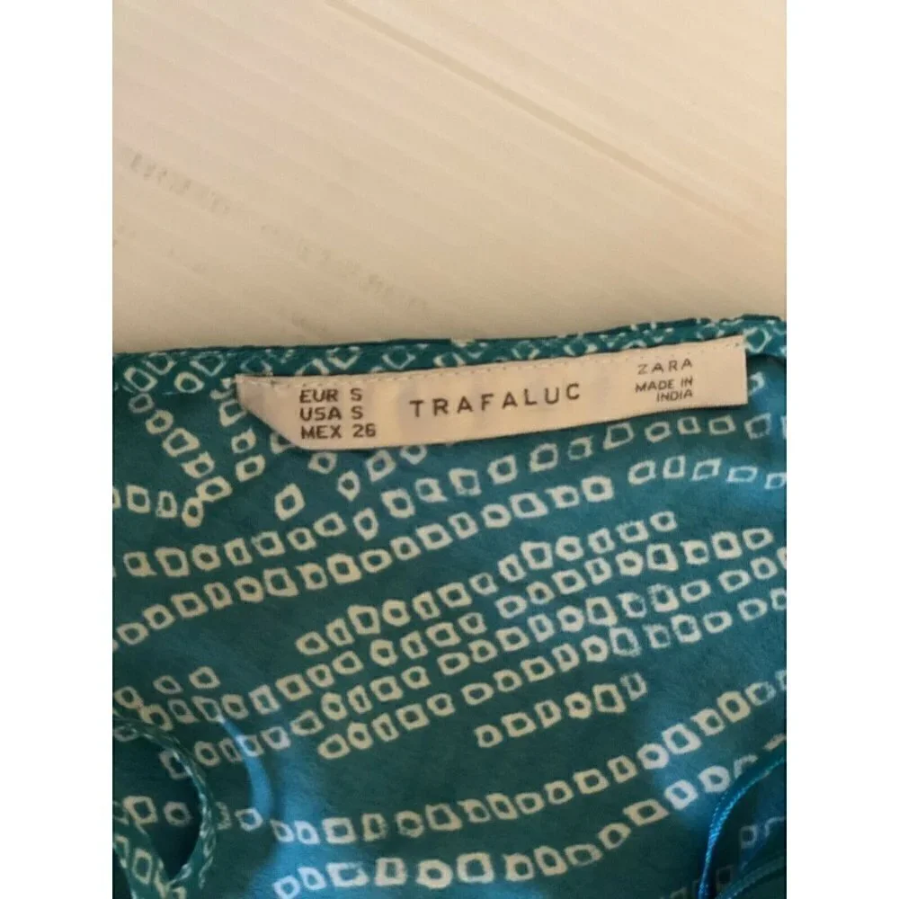 Zara Women Green Printed Casual Lightweight Strappy Romper Size S - Picture 8 of 8